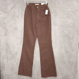 Pacsun Pants Womens 25 Brown Corduroy High Rise Bootcut Button Fly Retro Hippie